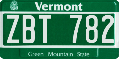 VT license plate ZBT782