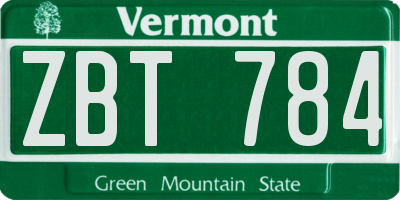 VT license plate ZBT784