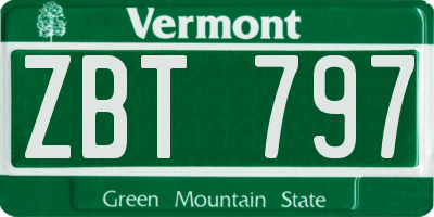 VT license plate ZBT797