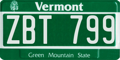 VT license plate ZBT799