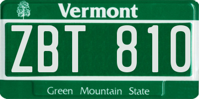 VT license plate ZBT810
