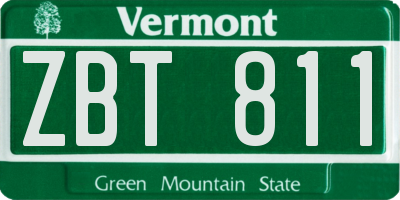 VT license plate ZBT811