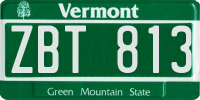 VT license plate ZBT813