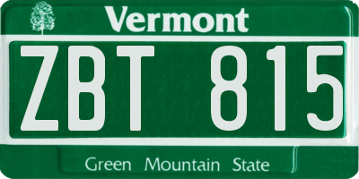 VT license plate ZBT815