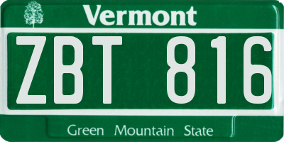 VT license plate ZBT816