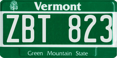 VT license plate ZBT823