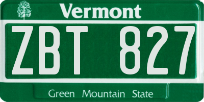 VT license plate ZBT827