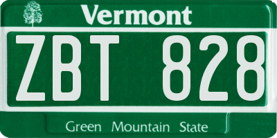 VT license plate ZBT828