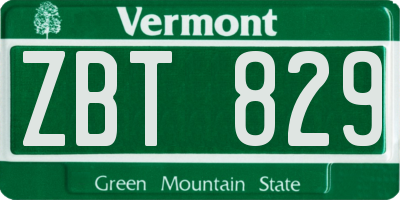 VT license plate ZBT829