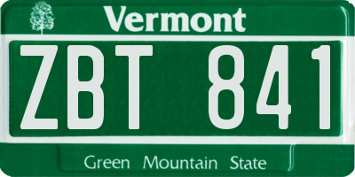 VT license plate ZBT841