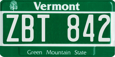 VT license plate ZBT842
