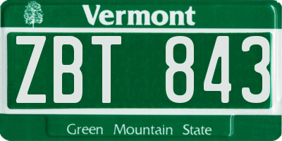 VT license plate ZBT843