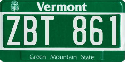 VT license plate ZBT861