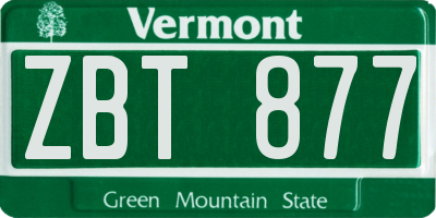 VT license plate ZBT877