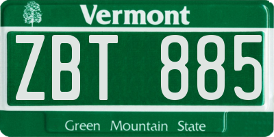 VT license plate ZBT885