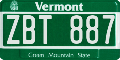 VT license plate ZBT887