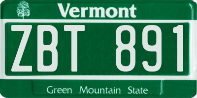 VT license plate ZBT891