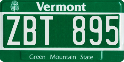 VT license plate ZBT895