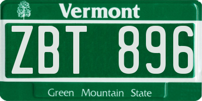 VT license plate ZBT896