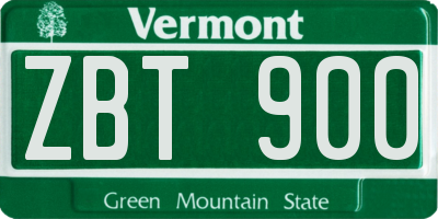 VT license plate ZBT900