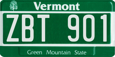 VT license plate ZBT901