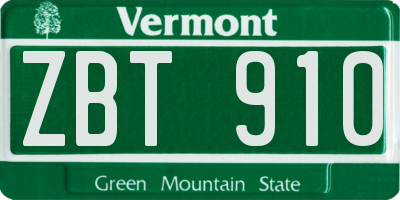 VT license plate ZBT910