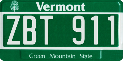 VT license plate ZBT911
