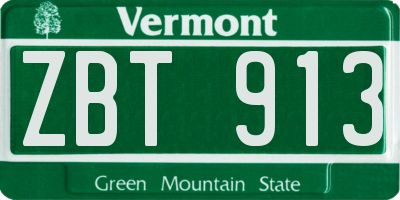 VT license plate ZBT913