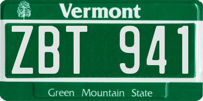 VT license plate ZBT941
