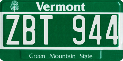 VT license plate ZBT944