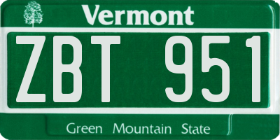 VT license plate ZBT951