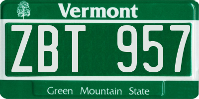 VT license plate ZBT957