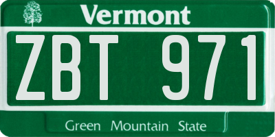 VT license plate ZBT971