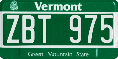 VT license plate ZBT975