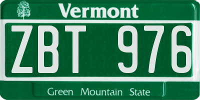 VT license plate ZBT976