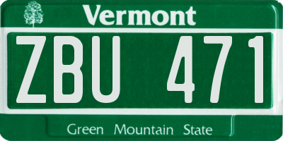 VT license plate ZBU471