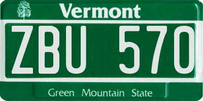 VT license plate ZBU570