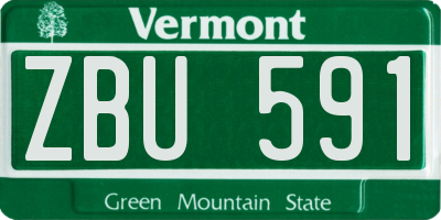 VT license plate ZBU591