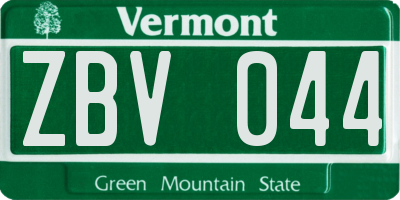 VT license plate ZBV044