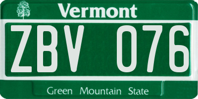 VT license plate ZBV076