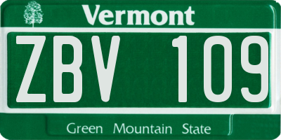 VT license plate ZBV109