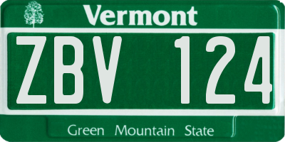 VT license plate ZBV124