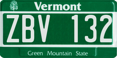 VT license plate ZBV132