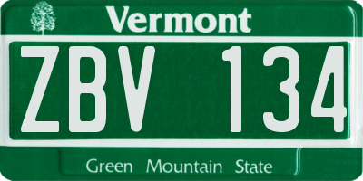 VT license plate ZBV134