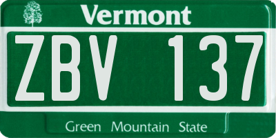 VT license plate ZBV137
