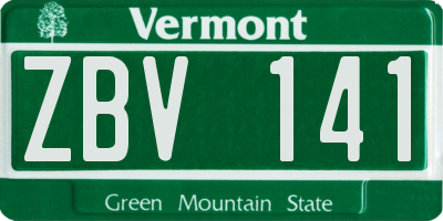 VT license plate ZBV141