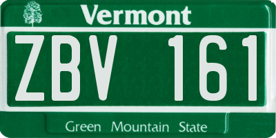 VT license plate ZBV161