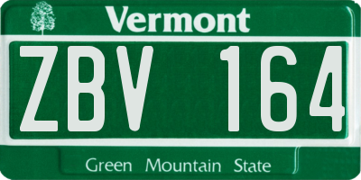 VT license plate ZBV164