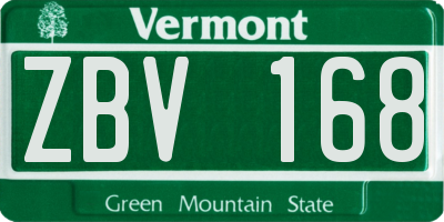 VT license plate ZBV168