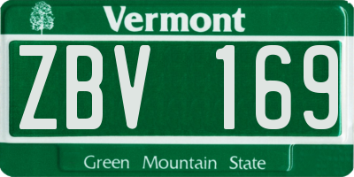 VT license plate ZBV169